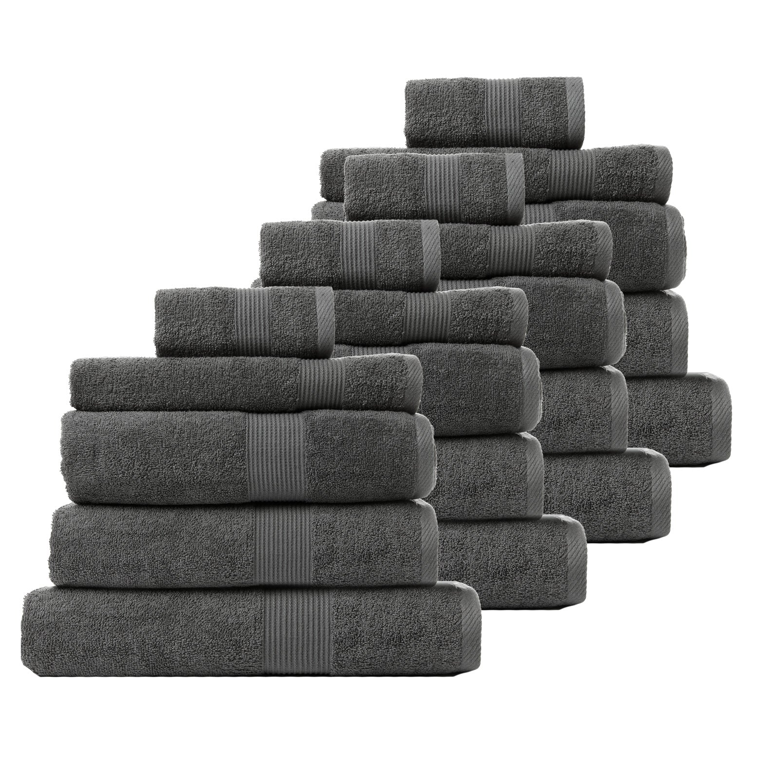 Royal Comfort Cotton Bamboo Towel Bundle Set 450GSM Luxurious Absorbent - 20 pcs-Towels-PEROZ Accessories