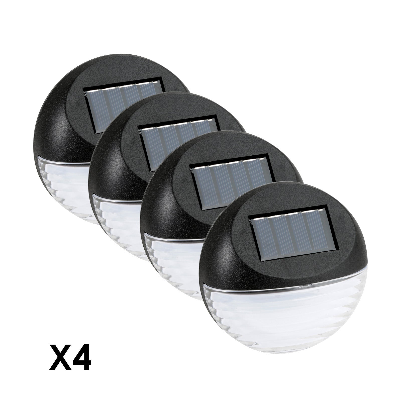 Utmark Round Solar LED Solar Fence Lights x 4 Pack-Outdoor Lights-PEROZ Accessories