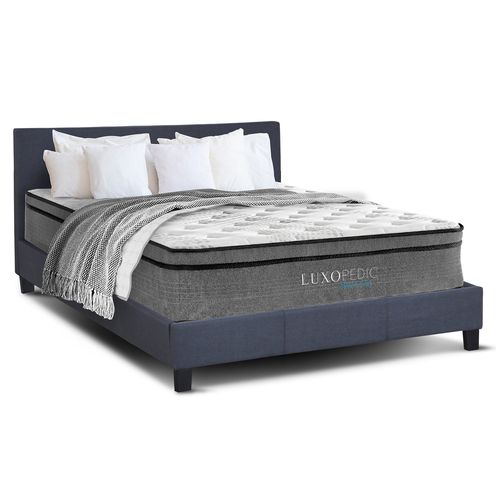 Milano Decor Capri Bed Frame + Luxopedic Euro Top Mattress Bedroom Set-Bed Frames & Bases-PEROZ Accessories