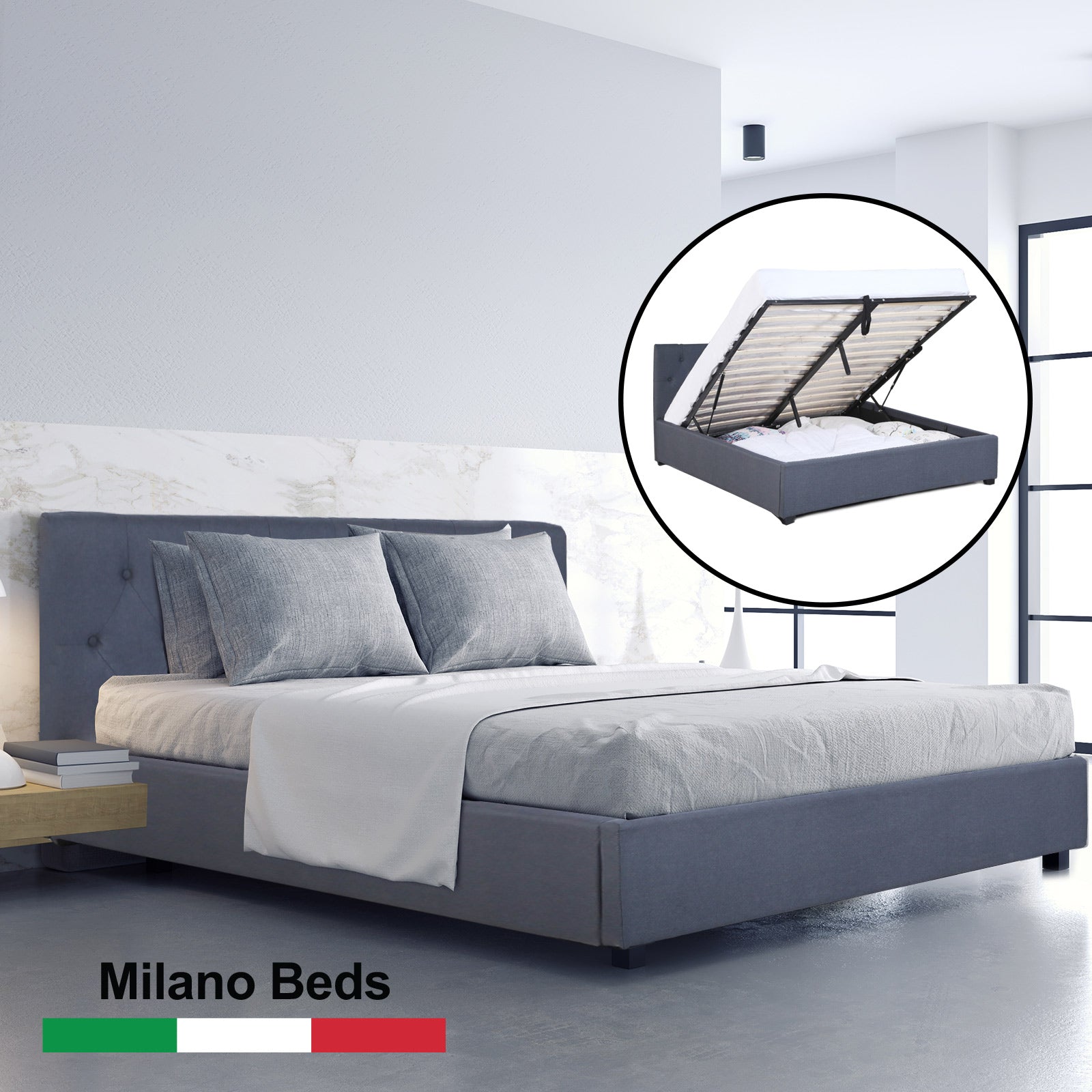 Milano Decor Capri Bed Frame + Luxopedic Euro Top Mattress Bedroom Set-Bed Frames & Bases-PEROZ Accessories
