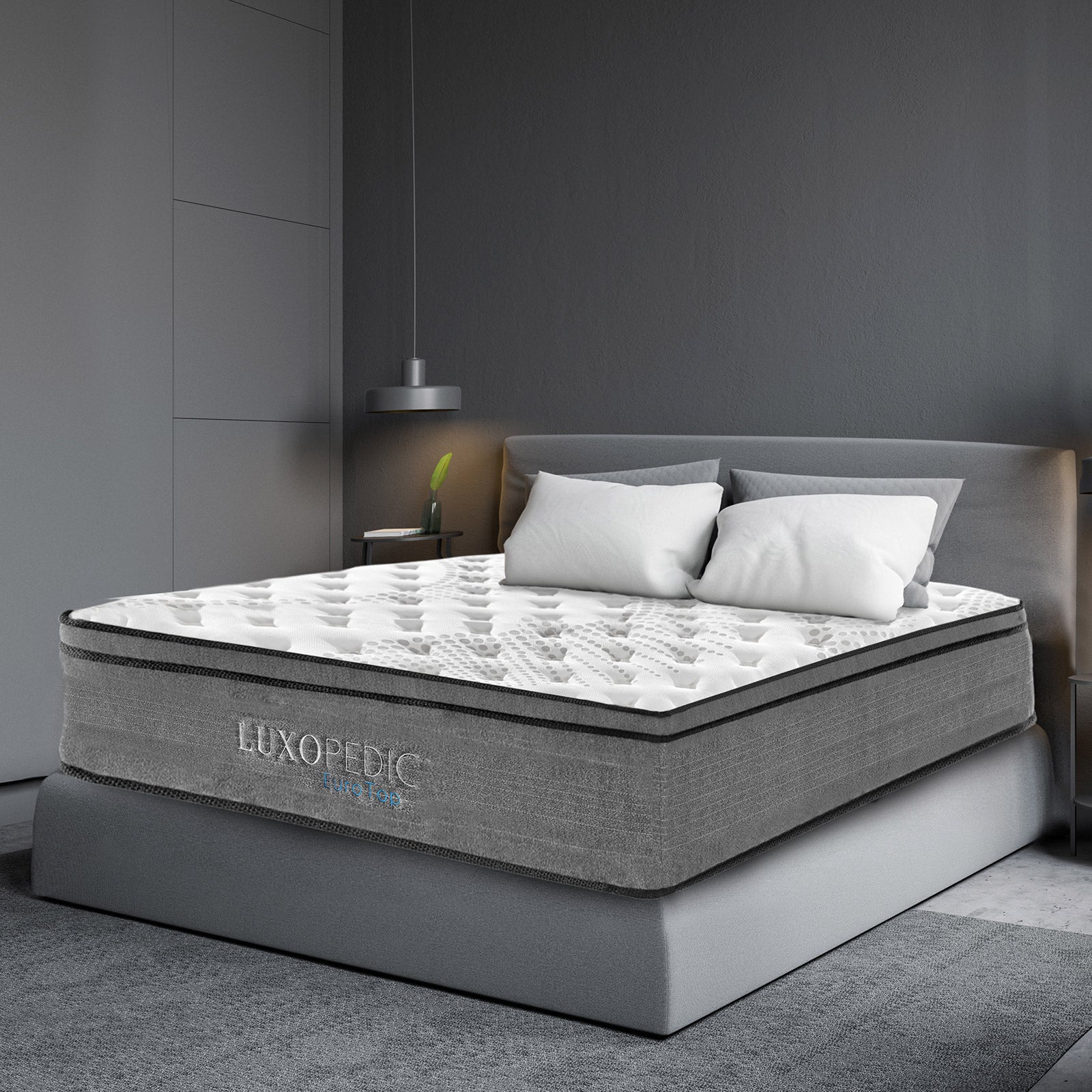 Milano Decor Capri Bed Frame + Luxopedic Euro Top Mattress Bedroom Set-Bed Frames & Bases-PEROZ Accessories