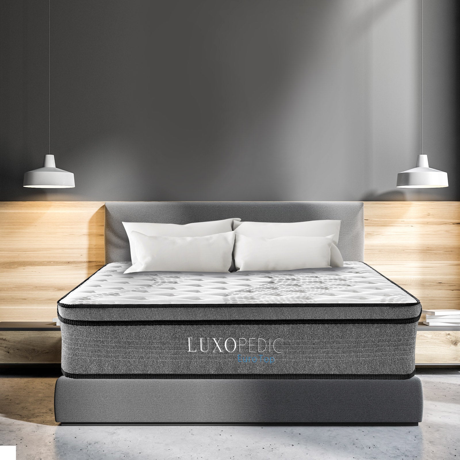 Milano Decor Capri Bed Frame + Luxopedic Euro Top Mattress Bedroom Set-Bed Frames & Bases-PEROZ Accessories