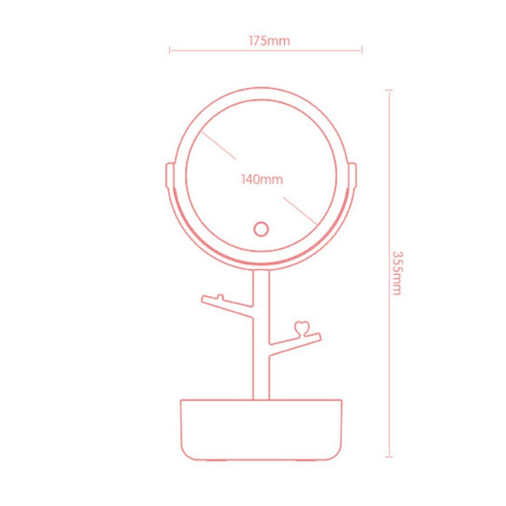 Makeup Mirrors - Ecoco Smart LED Light Cosmetic Makeup Mirror USB Touch Screen Home Desk Vanity 360° White