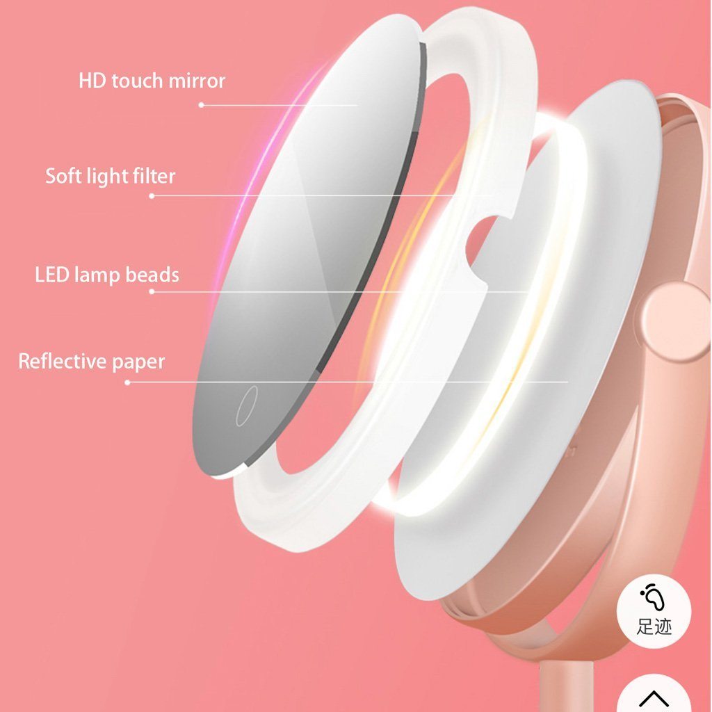 Makeup Mirrors - Ecoco Smart LED Light Cosmetic Makeup Mirror USB Touch Screen Home Desk Vanity 360° White
