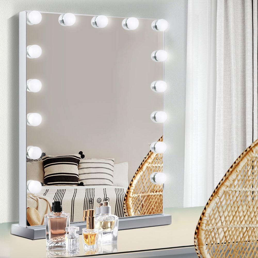Embellir Hollywood Makeup Mirror With Light 15 LED Bulbs Lighted Frameless-Makeup Mirrors-PEROZ Accessories