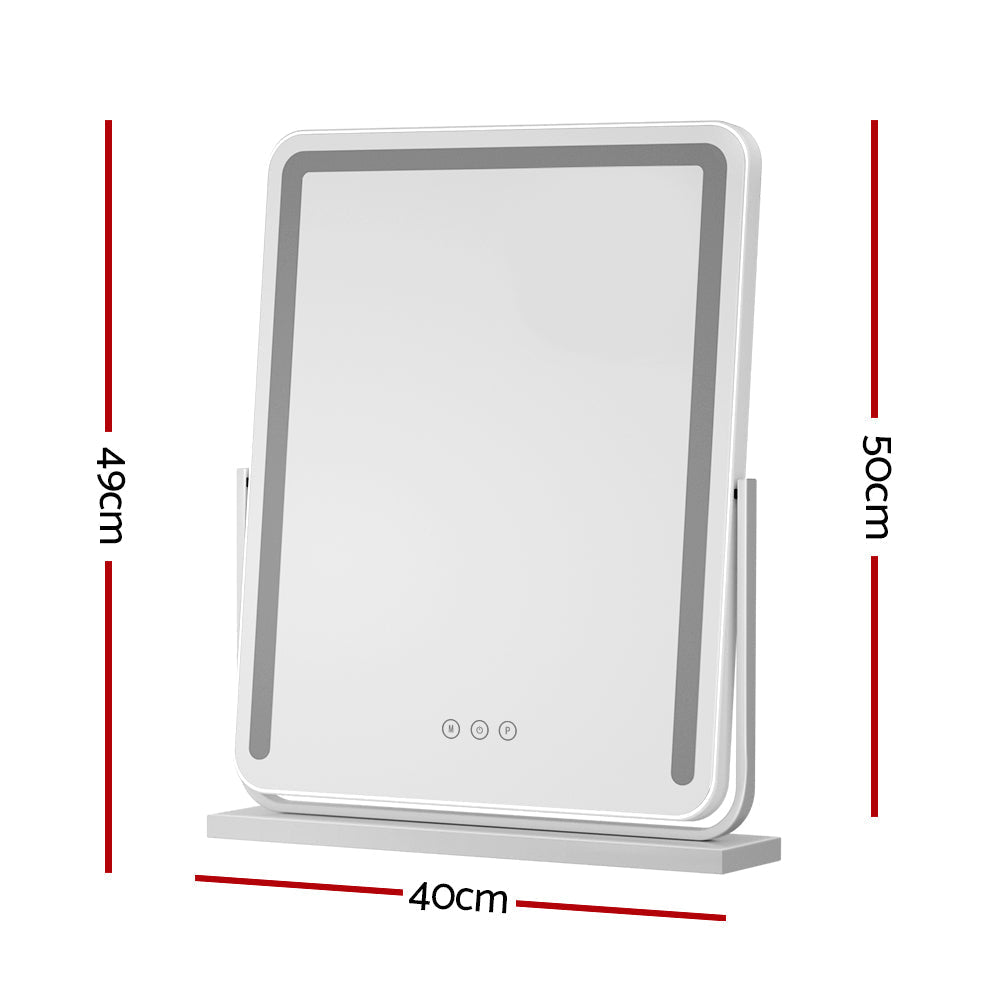 Embellir Makeup Mirror with Lights Hollywood Vanity LED Mirrors White 40X50CM-Makeup Mirrors-PEROZ Accessories