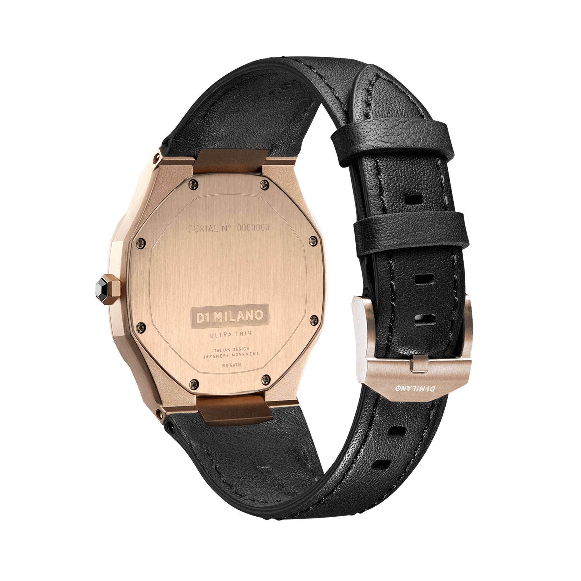 D1 Milano Ultra Slim 40mm Rose Gold Leather Watch-Quartz Watches-PEROZ Accessories