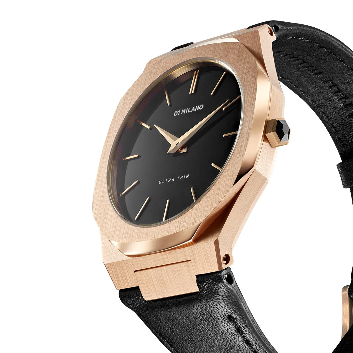 D1 Milano Ultra Slim 40mm Rose Gold Leather Watch-Quartz Watches-PEROZ Accessories