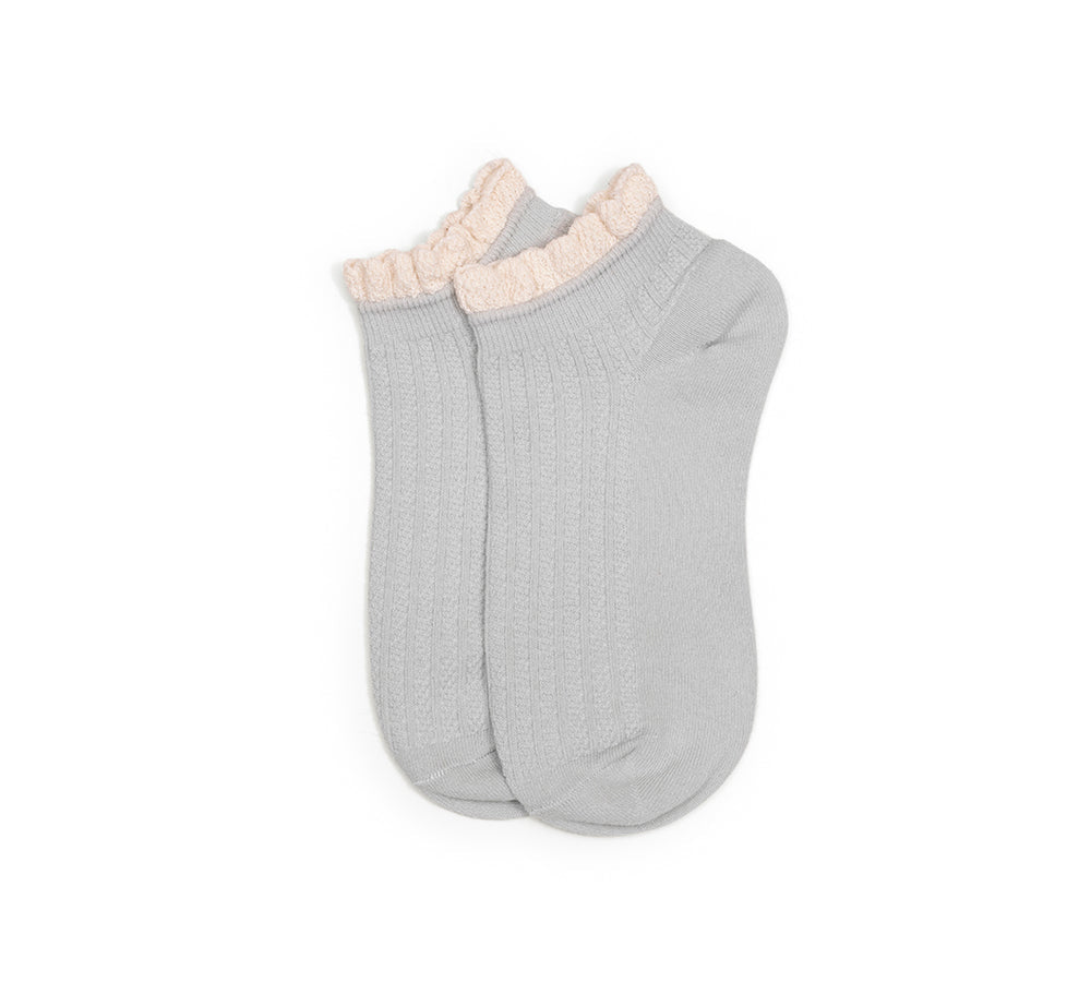 TARRAMARRA® 100% Cotton Ruffle Shallow Mouth Socks One Pair-PEROZ Accessories