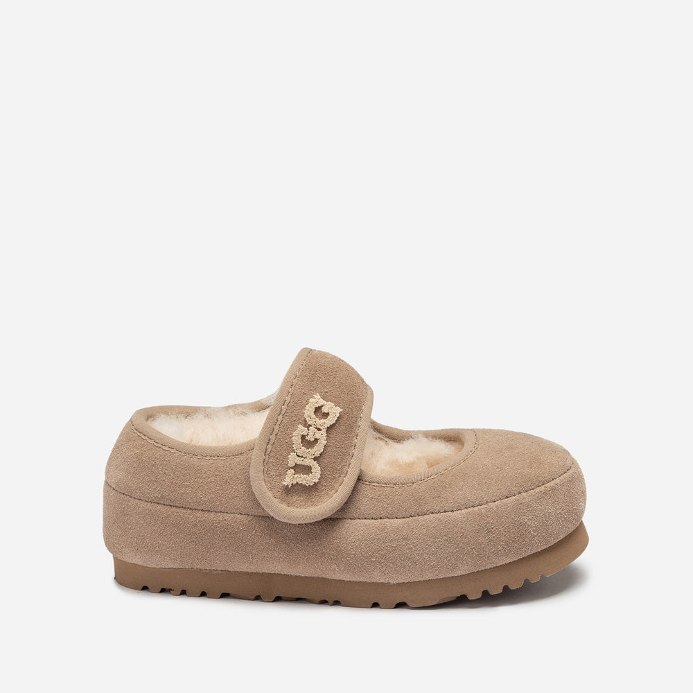 Ugg Logo Kids Mary Jane-Kids Slippers-PEROZ Accessories