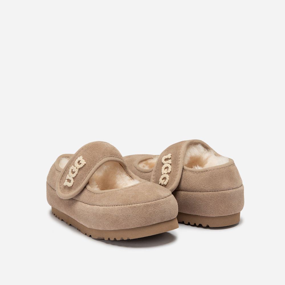 Ugg Logo Kids Mary Jane-Kids Slippers-PEROZ Accessories