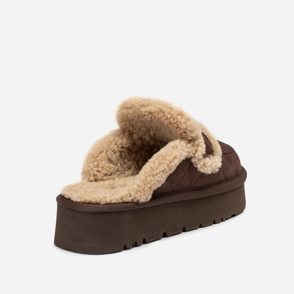 Ugg Violet Matelasse Shearling Platform Slipper-Women Slippers-PEROZ Accessories
