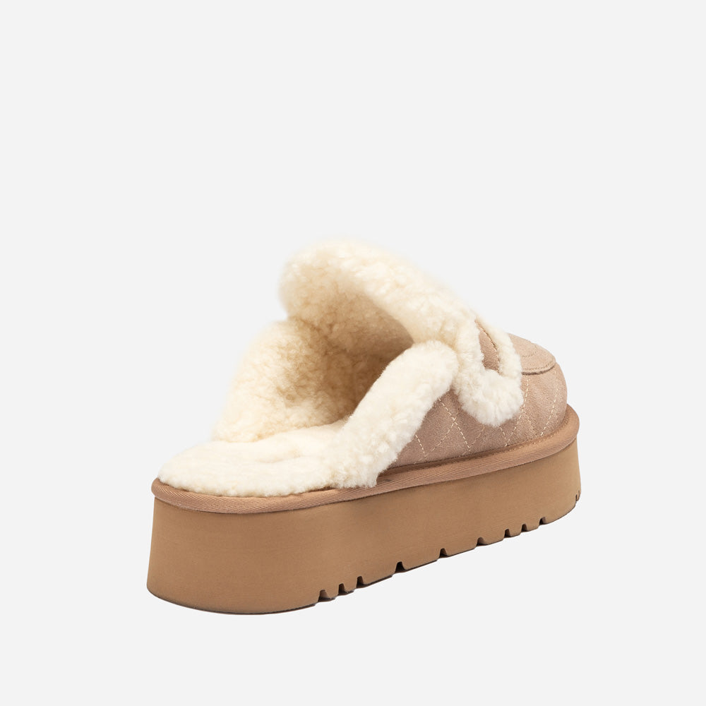 Ugg Violet Matelasse Shearling Platform Slipper-Women Slippers-PEROZ Accessories