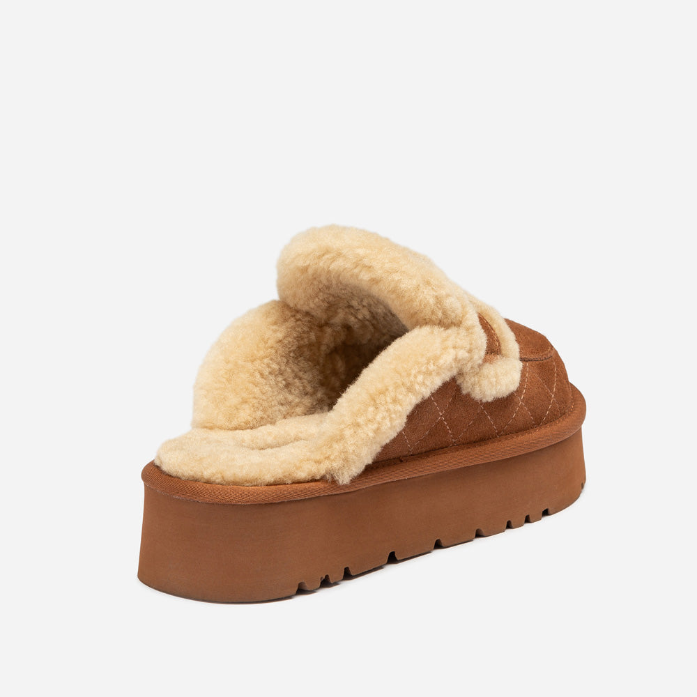 Ugg Violet Matelasse Shearling Platform Slipper-Women Slippers-PEROZ Accessories
