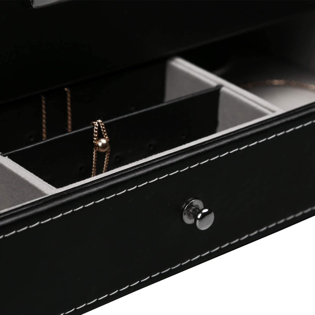 12 Slot PU Leather Lockable Watch and Jewelry Storage Boxes (Black)-Watch Accessories-PEROZ Accessories