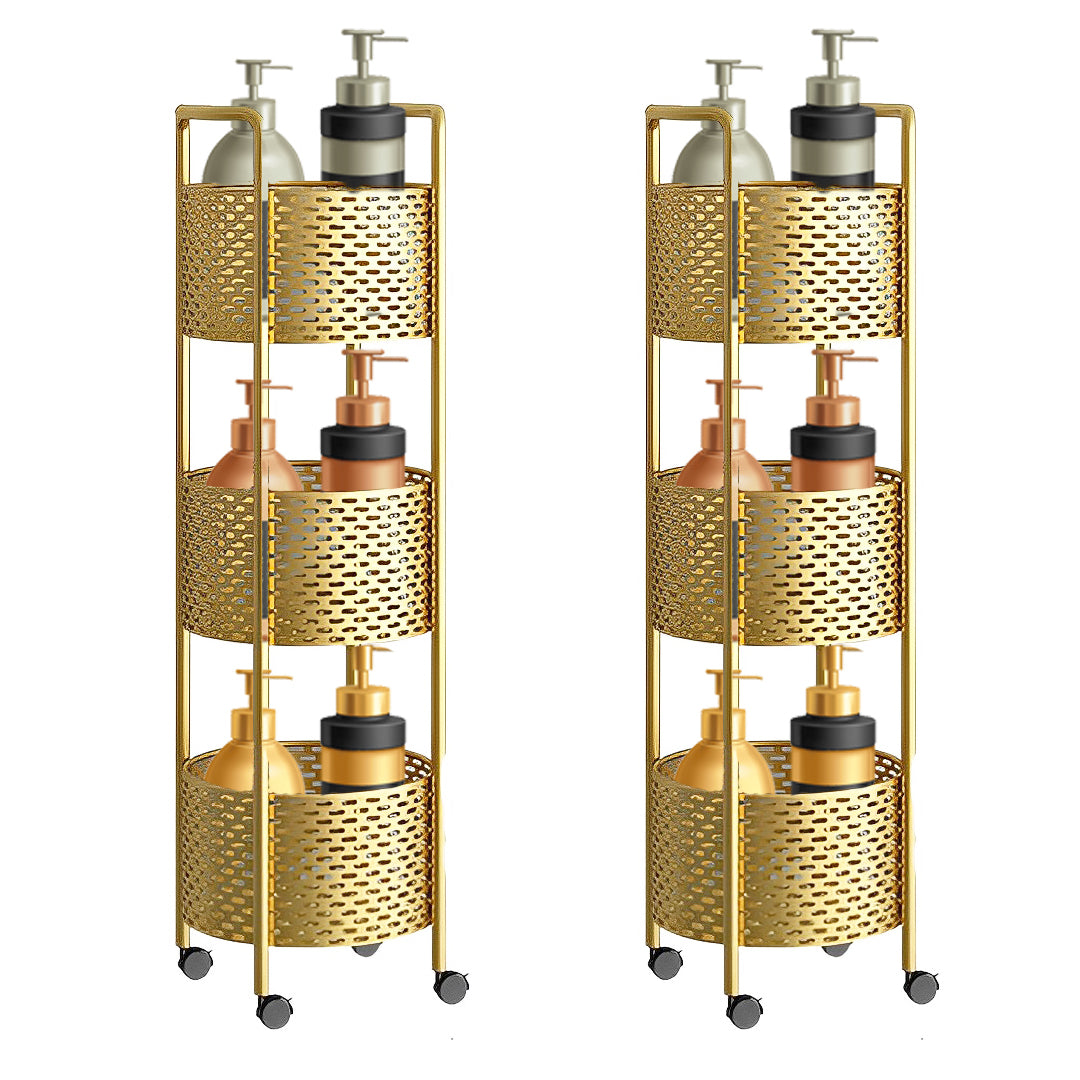 SOGA 2X 3 Tier Bathroom Shelf Multifunctional Storage Display Rack Organiser with wheels-Bathroom Storage-PEROZ Accessories