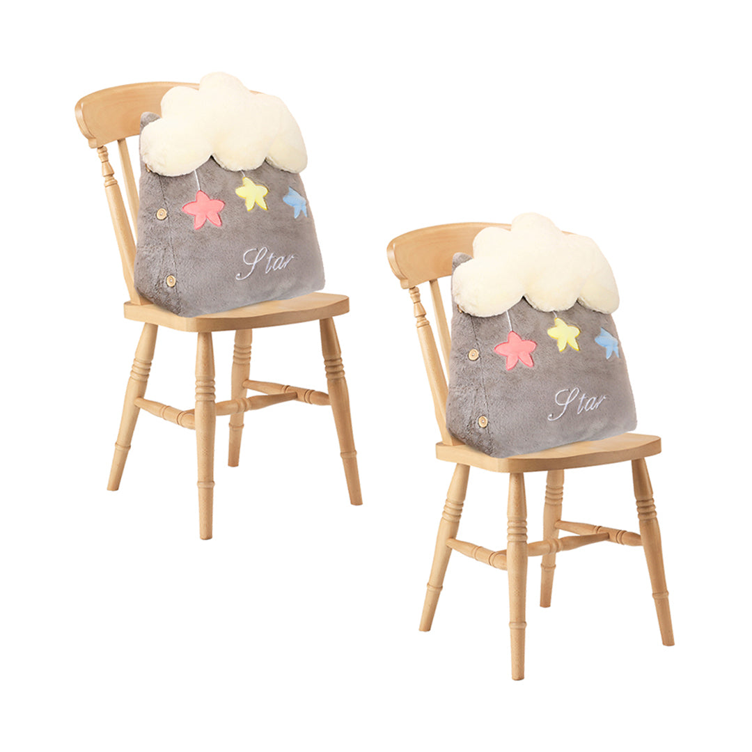 SOGA 2X Grey Cute Cloud Cushion Soft Leaning Lumbar Wedge Pillow Bedside Plush Home Decor-Chair & Sofa Cushions-PEROZ Accessories