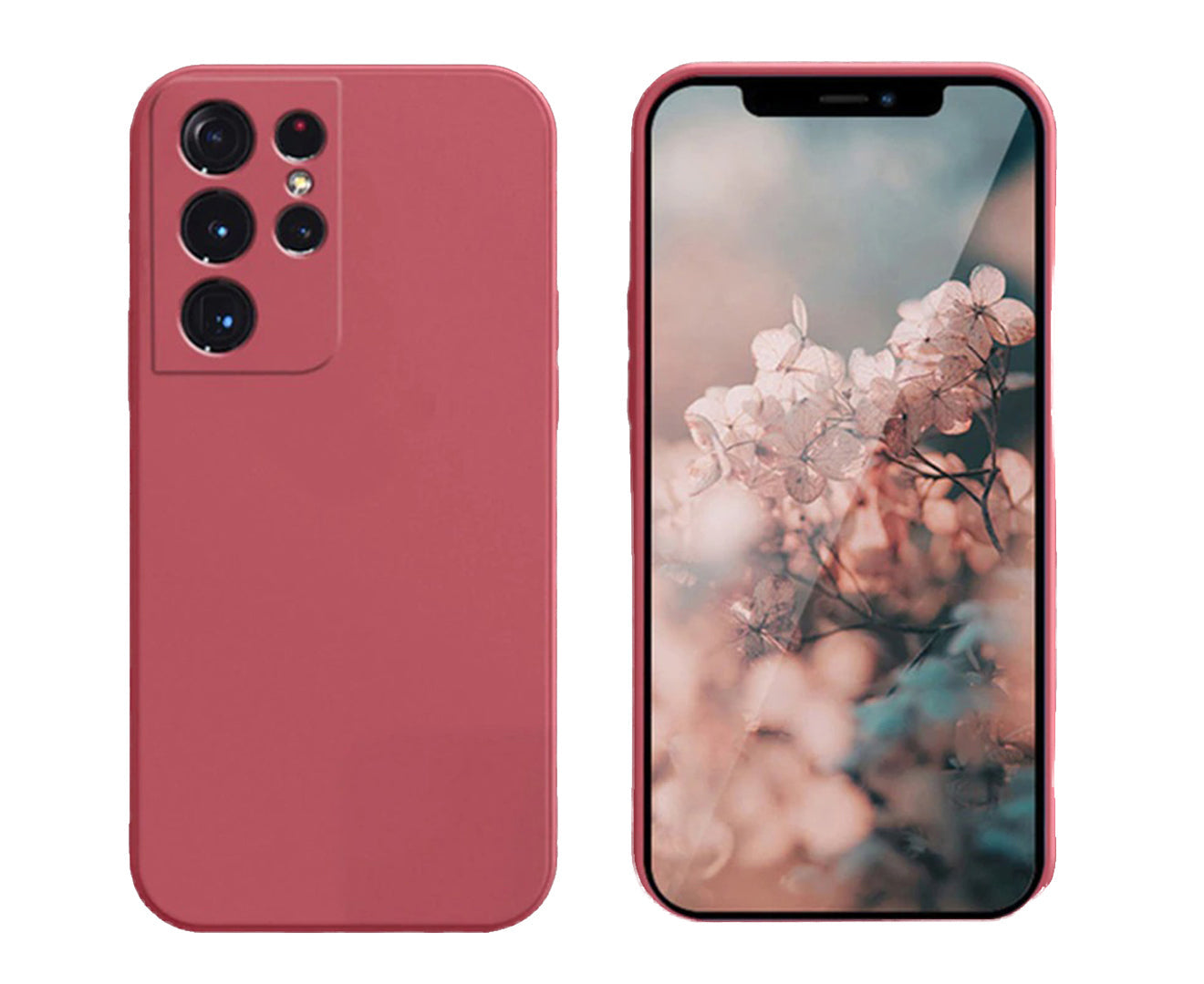 Anymob Samsung Phone Case Red Soft Silicone For Galaxy S22 Ultra S21 FE S20 Plus Note 20 A12 A22 A32 A52 A72 A51 A71 A13 A33 A53-Mobile Phone Cases-PEROZ Accessories