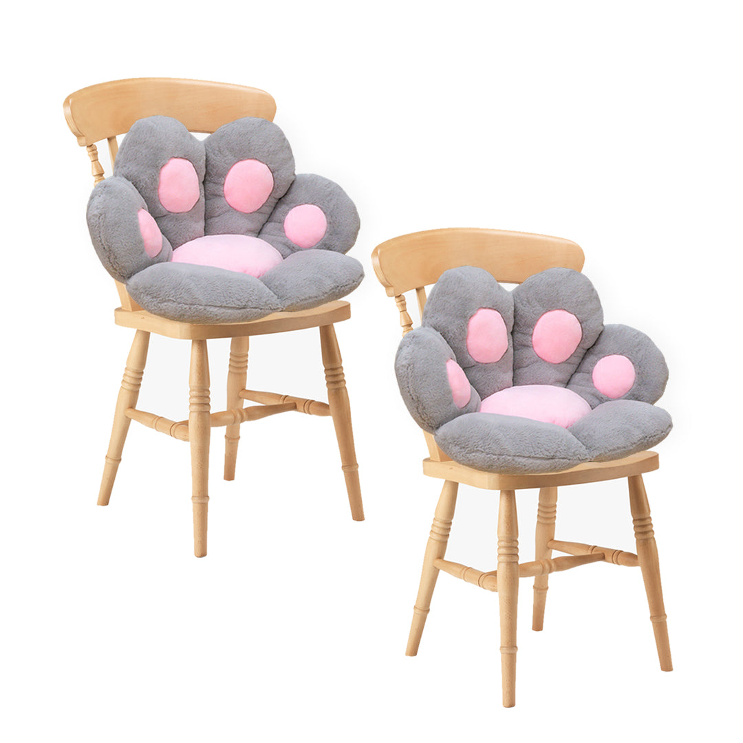 SOGA 2X 70cm Grey Paw Shape Cushion Warm Lazy Sofa Decorative Pillow Backseat Plush Mat Home Decor-Chair & Sofa Cushions-PEROZ Accessories
