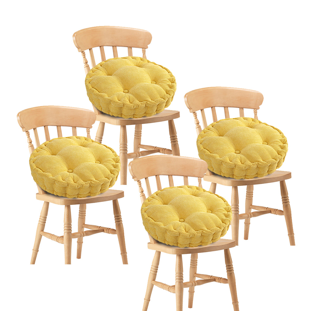 SOGA 4X Yellow Round Cushion Soft Leaning Plush Backrest Throw Seat Pillow Home Office Decor-Chair & Sofa Cushions-PEROZ Accessories