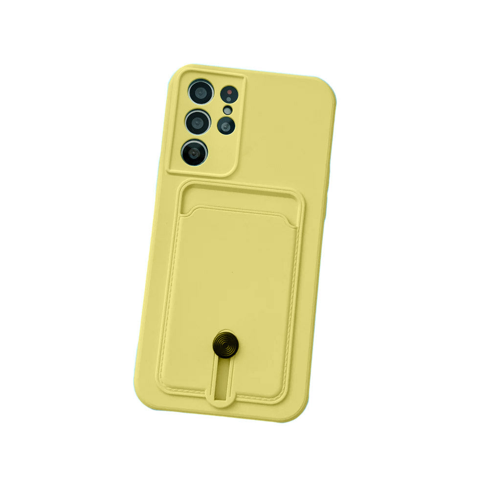 Anymob Samsung Yellow Phone Case Soft Silicone Card Slots Cover-Mobile Phone Cases-PEROZ Accessories