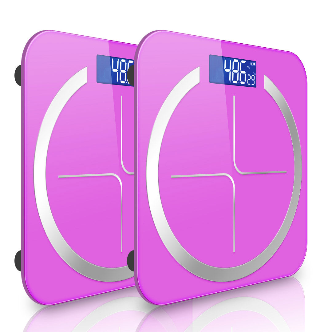 SOGA 2X 180kg Glass LCD Digital Fitness Weight Bathroom Body Electronic Scales Pink-Body Weight Scales-PEROZ Accessories