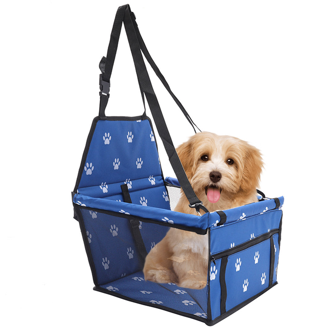 SOGA Waterproof Pet Booster Car Seat Breathable Mesh Safety Travel Portable Dog Carrier Bag Blue-Pet Carriers & Travel Products-PEROZ Accessories