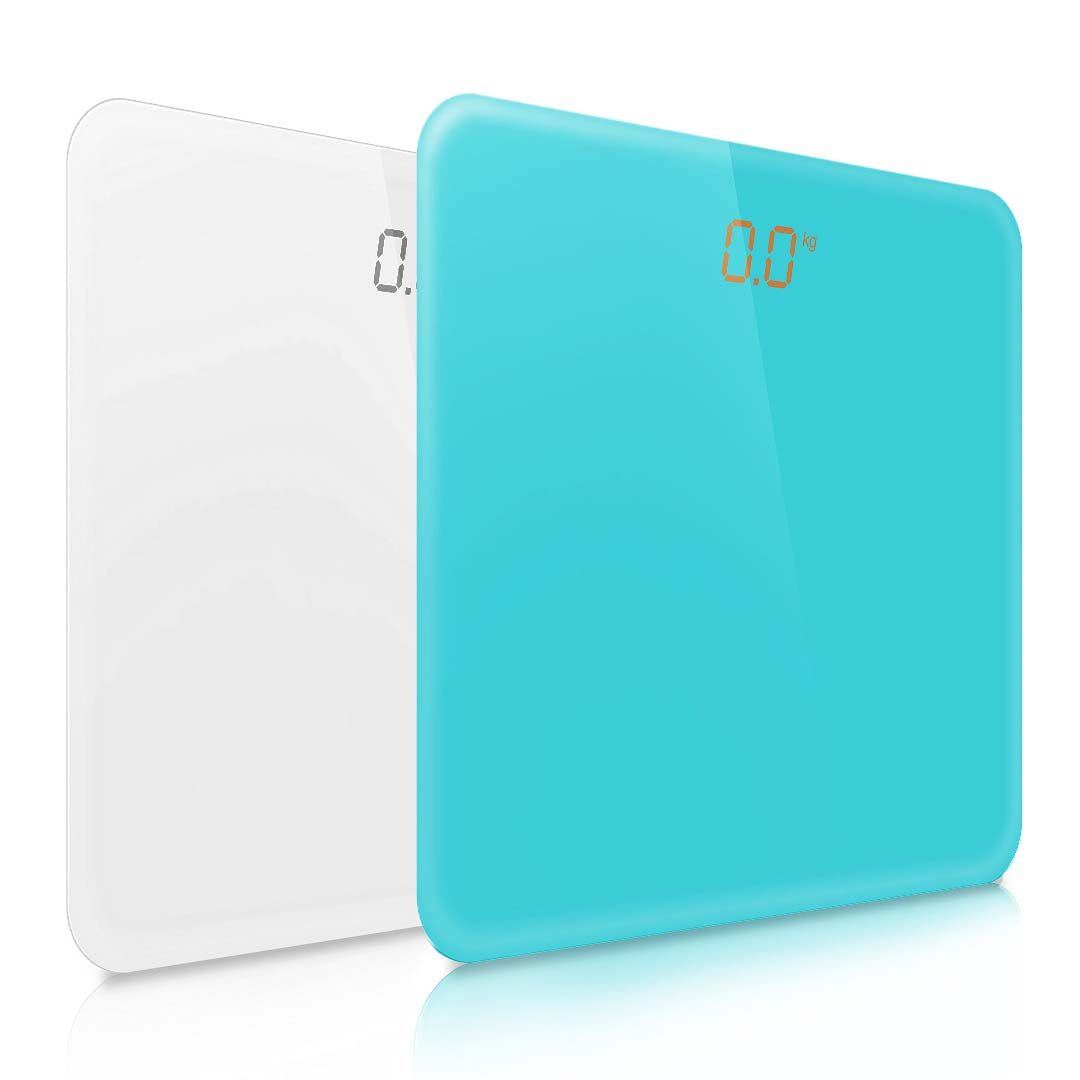 SOGA 2X 180kg Digital Fitness Weight Bathroom Gym Body Glass LCD Electronic Scales White Blue-Body Weight Scales-PEROZ Accessories