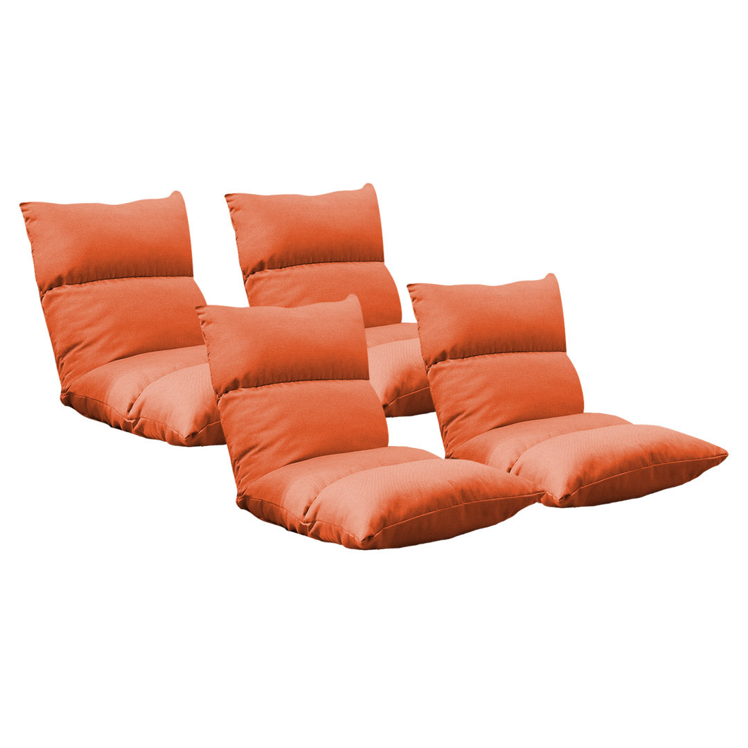 SOGA 4X Lounge Floor Recliner Adjustable Lazy Sofa Bed Folding Game Chair Orange-Recliner Chair-PEROZ Accessories