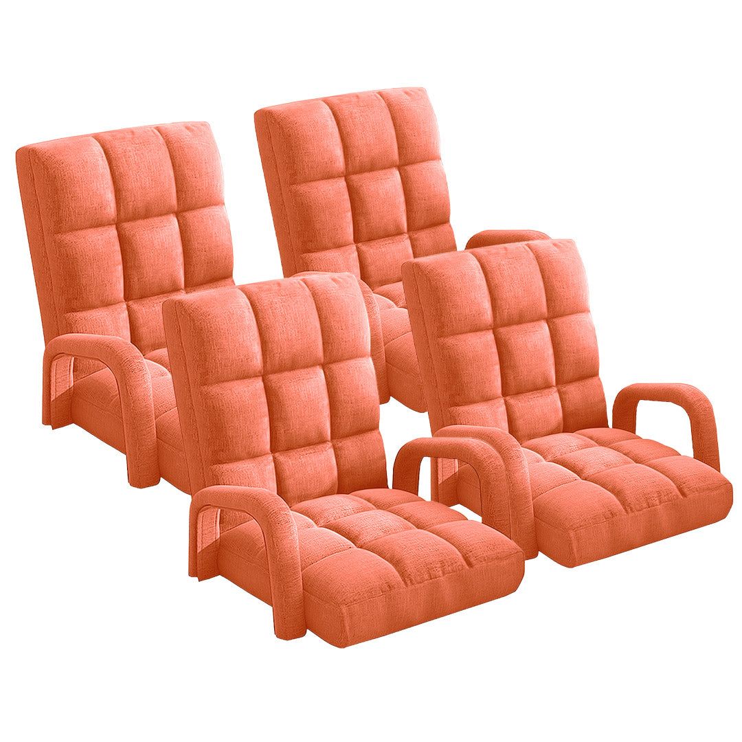 SOGA 4X Foldable Lounge Cushion Adjustable Floor Lazy Recliner Chair with Armrest Orange-Recliner Chair-PEROZ Accessories