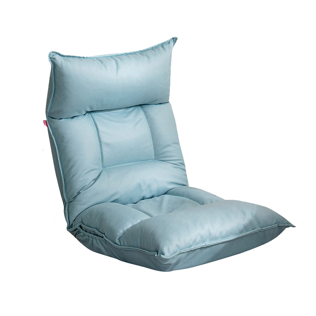 SOGA Blue Lounge Recliner Lazy Sofa Bed Tatami Cushion Collapsible Backrest Seat Home Office Decor-Headboard Pillow-PEROZ Accessories