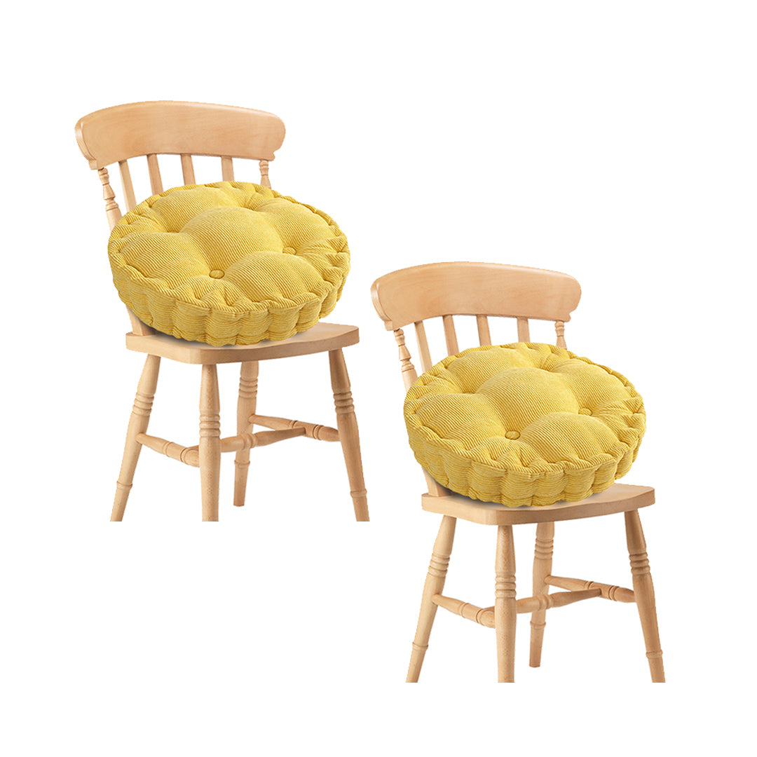 SOGA 2X Yellow Round Cushion Soft Leaning Plush Backrest Throw Seat Pillow Home Office Decor-Recliner Chair-PEROZ Accessories