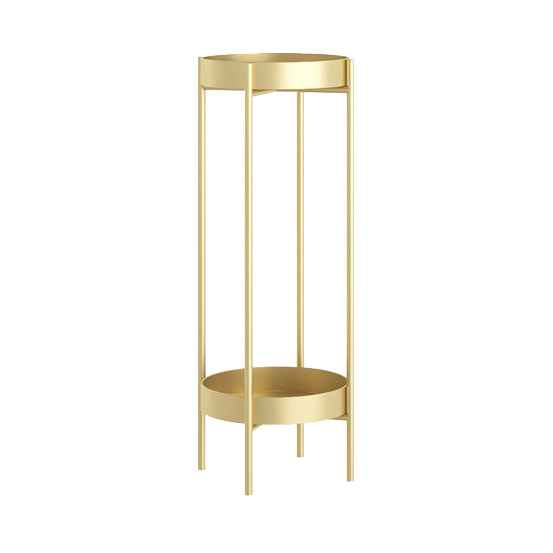 SOGA 2 Layer 80cm Gold Metal Plant Stand Flower Pot Holder Corner Shelving Rack Indoor Display-Indoor Pots, Planters and Plant Stands-PEROZ Accessories