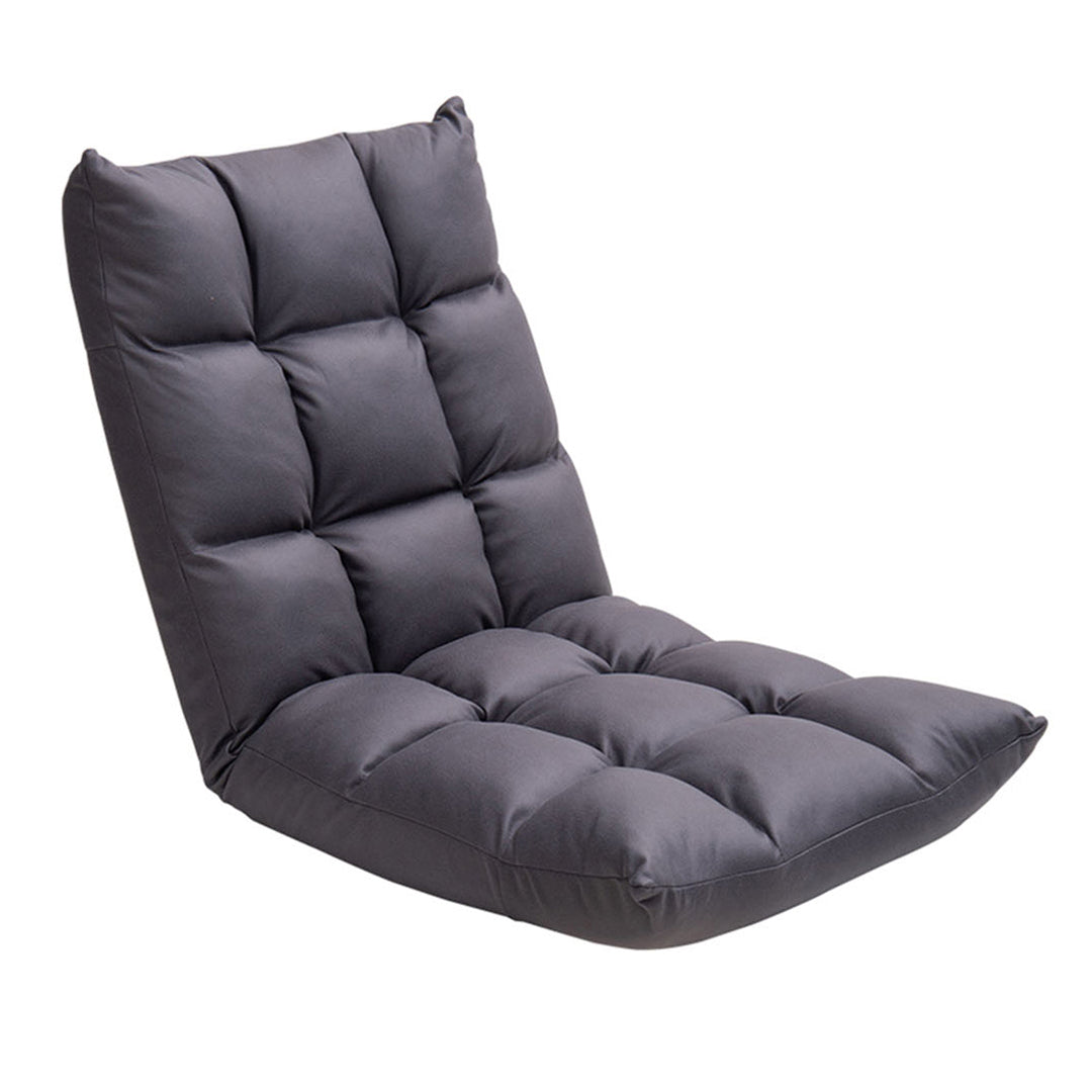 SOGA Grey Lounge Floor Recliner Adjustable Gaming Sofa Bed Foldable Indoor Outdoor Backrest Seat Home Office Decor-Recliner Chair-PEROZ Accessories