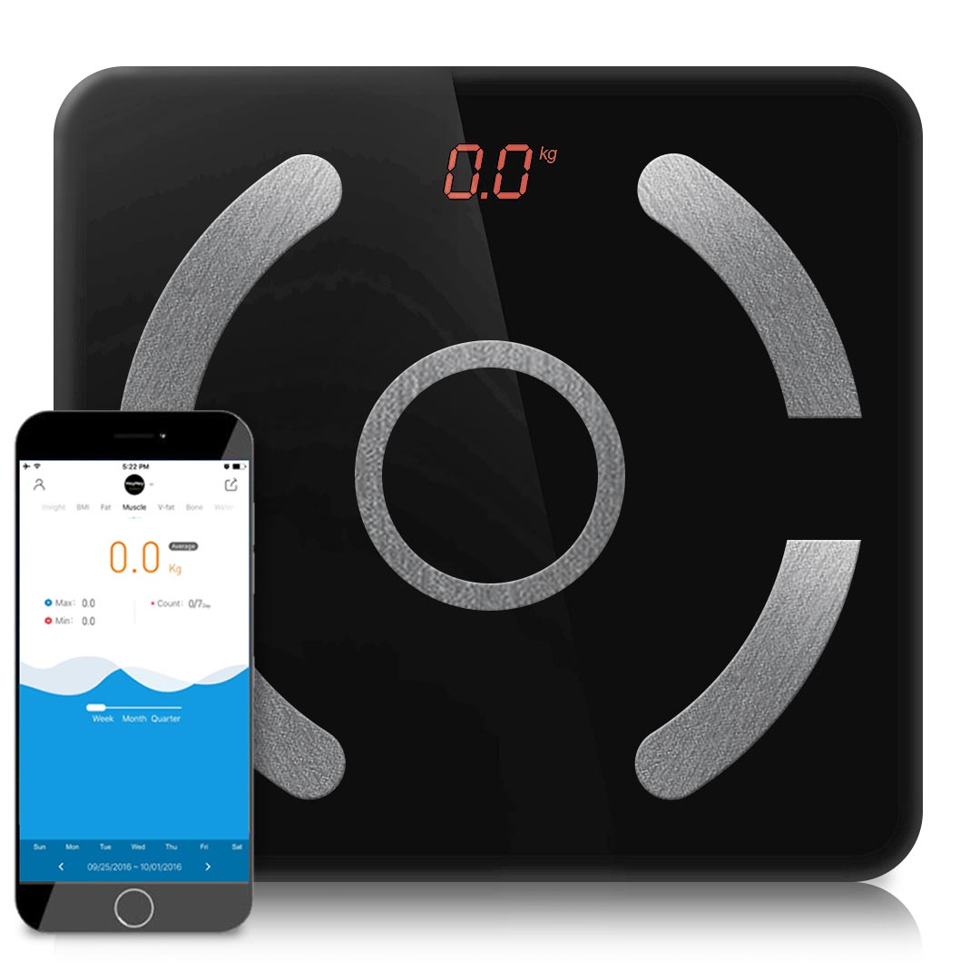 SOGA Wireless Bluetooth Digital Body Fat Scale Bathroom Weighing Scales Health Analyzer Weight Black-Body Weight Scales-PEROZ Accessories