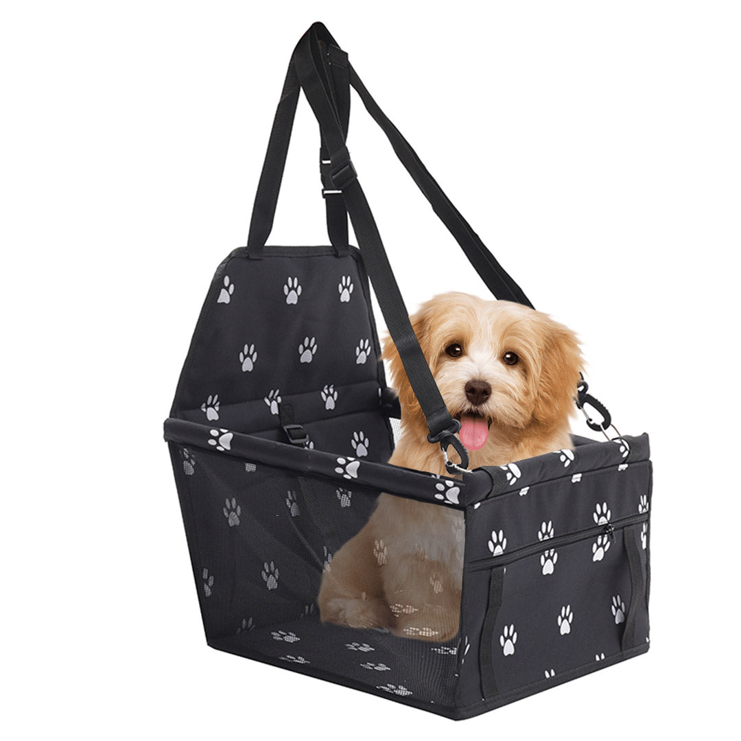 SOGA Waterproof Pet Booster Car Seat Breathable Mesh Safety Travel Portable Dog Carrier Bag Black-PEROZ Accessories
