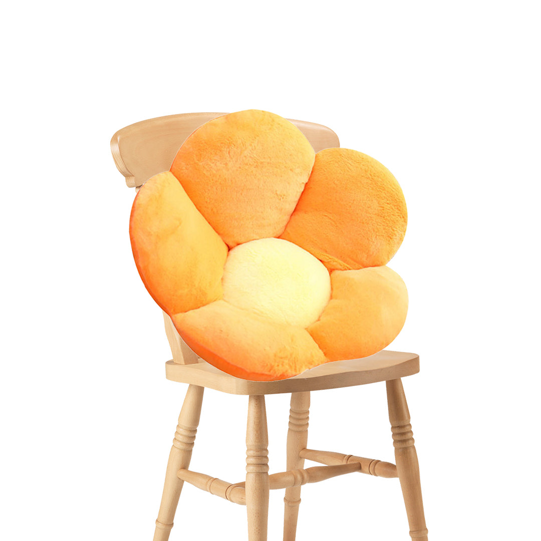 SOGA Orange Whimsical Big Flower Shape Cushion Soft Leaning Bedside Pad Floor Plush Pillow Home Decor-Chair & Sofa Cushions-PEROZ Accessories