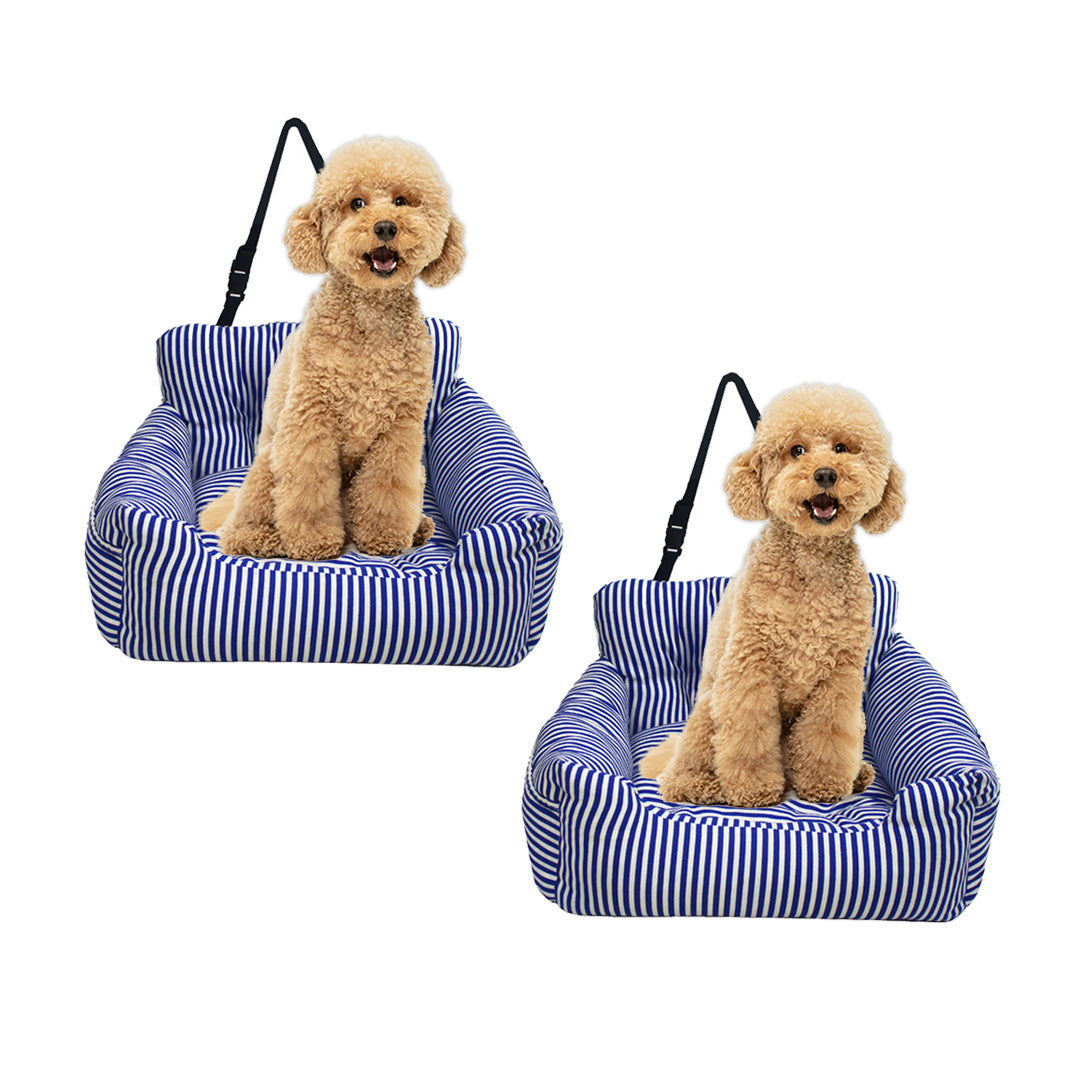 SOGA 2X Blue Pet Car Seat Sofa Safety Soft Padded Portable Travel Carrier Bed-Pet Carriers & Travel Products-PEROZ Accessories
