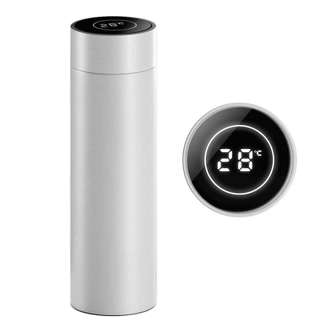 SOGA 500ML Stainless Steel Smart LCD Thermometer Display Bottle Vacuum Flask Thermos White-Smart Bottles-PEROZ Accessories