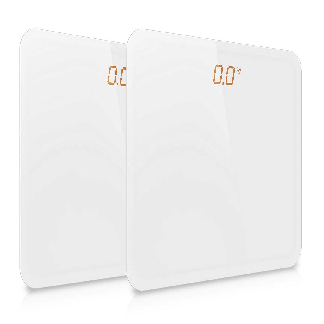 SOGA 2X 180kg Digital Fitness Weight Bathroom Gym Body Glass LCD Electronic Scales White-Body Weight Scales-PEROZ Accessories