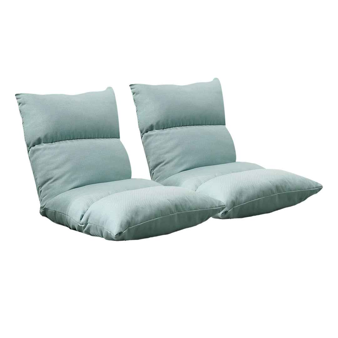 SOGA 2X Lounge Floor Recliner Adjustable Lazy Sofa Bed Folding Game Chair Mint Green-Recliner Chair-PEROZ Accessories