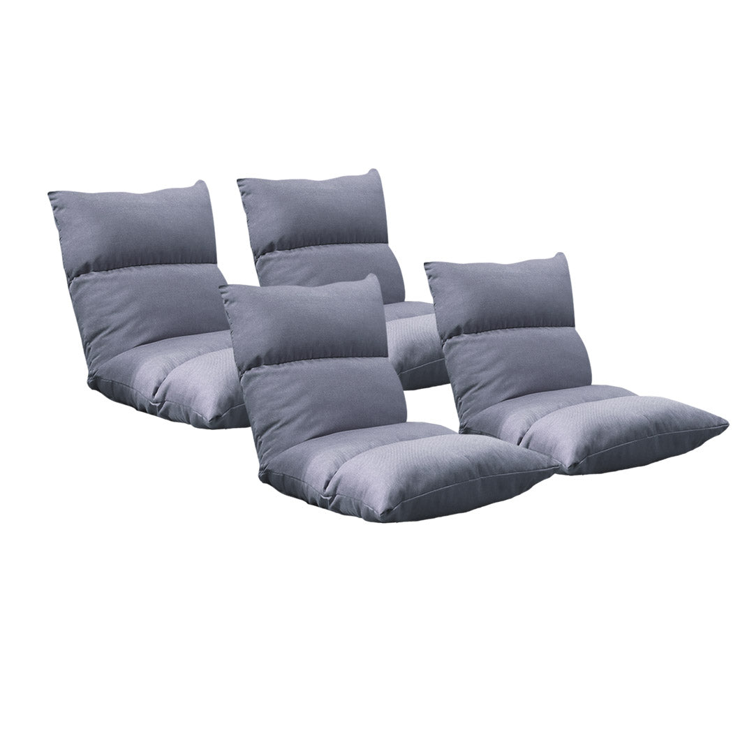 SOGA 4X Lounge Floor Recliner Adjustable Lazy Sofa Bed Folding Game Chair Grey-Recliner Chair-PEROZ Accessories