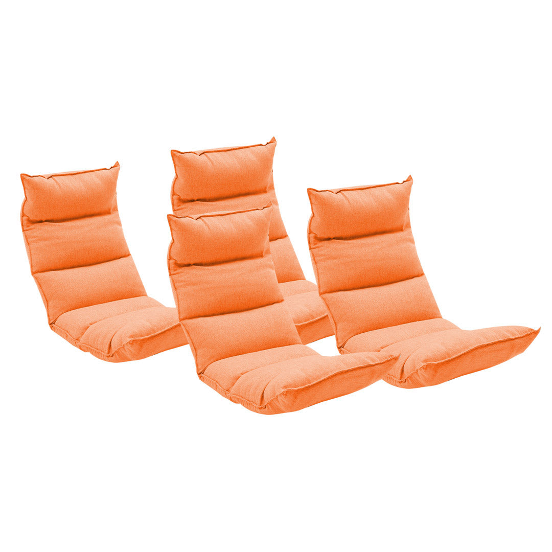 SOGA 4X Foldable Tatami Floor Sofa Bed Meditation Lounge Chair Recliner Lazy Couch Orange-Recliner Chair-PEROZ Accessories
