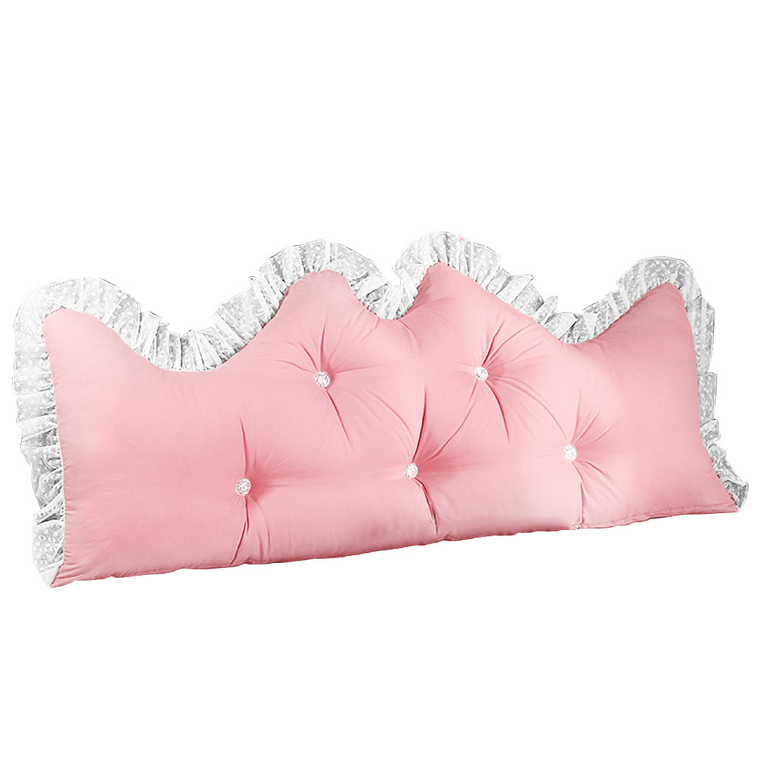 SOGA 120cm Pink Princess Bed Pillow Headboard Backrest Bedside Tatami Sofa Cushion with Ruffle Lace Home Decor-Headboard Pillow-PEROZ Accessories