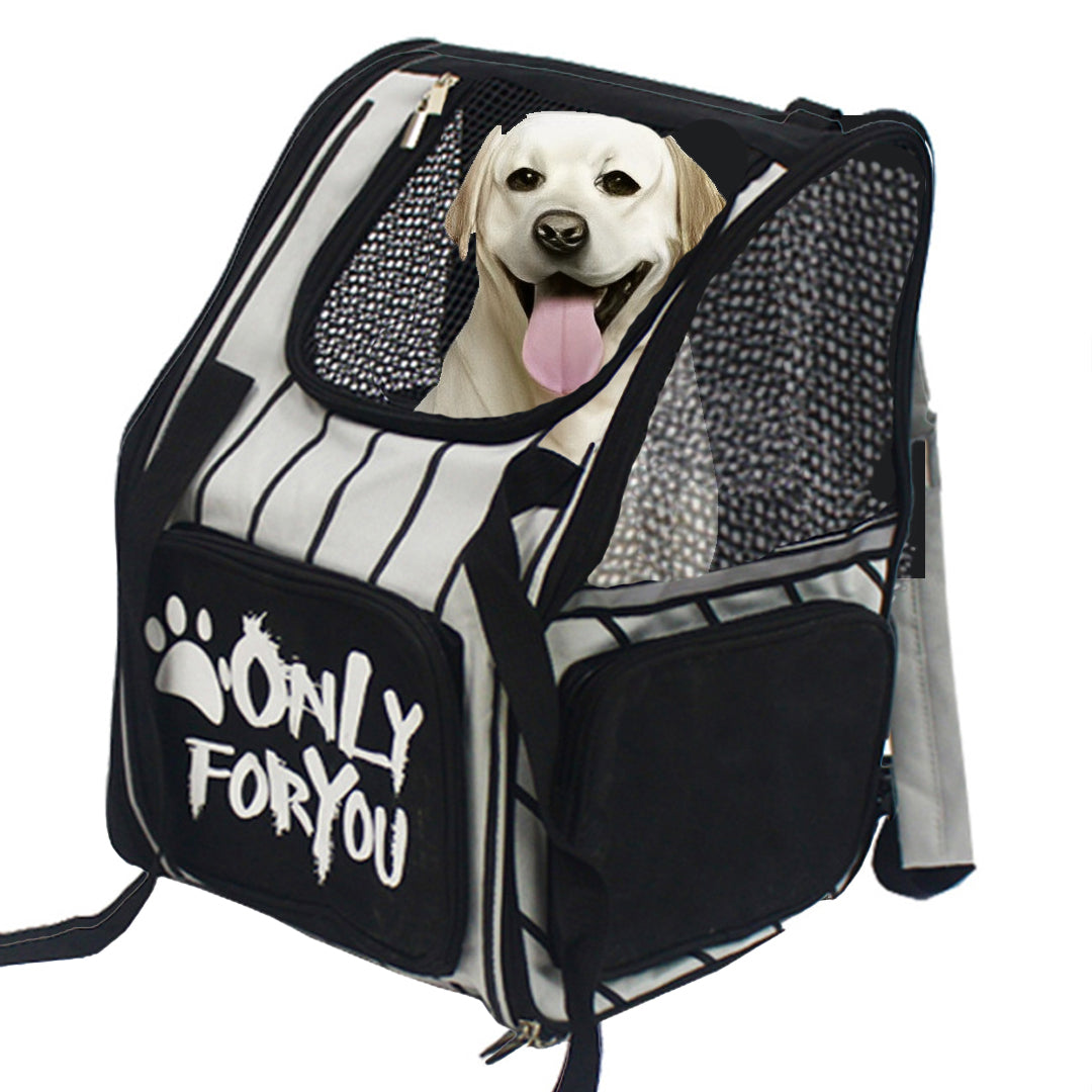 SOGA Black Pet Carrier Backpack Breathable Mesh Portable Safety Travel Essentials Outdoor Bag-Pet Carriers & Travel Products-PEROZ Accessories