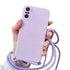 Anymob Xiaomi Phone Case Purple Crossbody Lanyard Soft Silicon For Mi 11T Pro 11 Lite Redmi Note 10 9 Pro Max 10S 9T Mi POCO X3 Compatible-Mobile Phone Cases-PEROZ Accessories