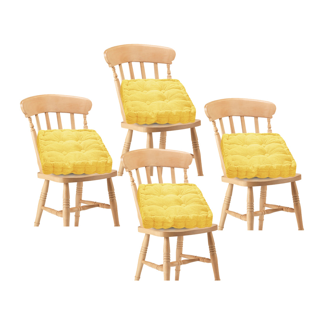 SOGA 4X Yellow Square Cushion Soft Leaning Plush Backrest Throw Seat Pillow Home Office Decor-Chair & Sofa Cushions-PEROZ Accessories