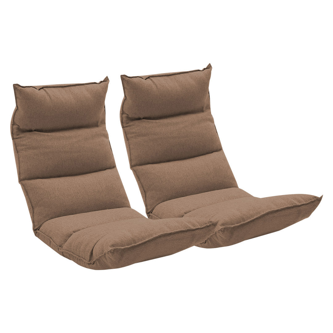 SOGA 2X Foldable Tatami Floor Sofa Bed Meditation Lounge Chair Recliner Lazy Couch Khaki-Recliner Chair-PEROZ Accessories