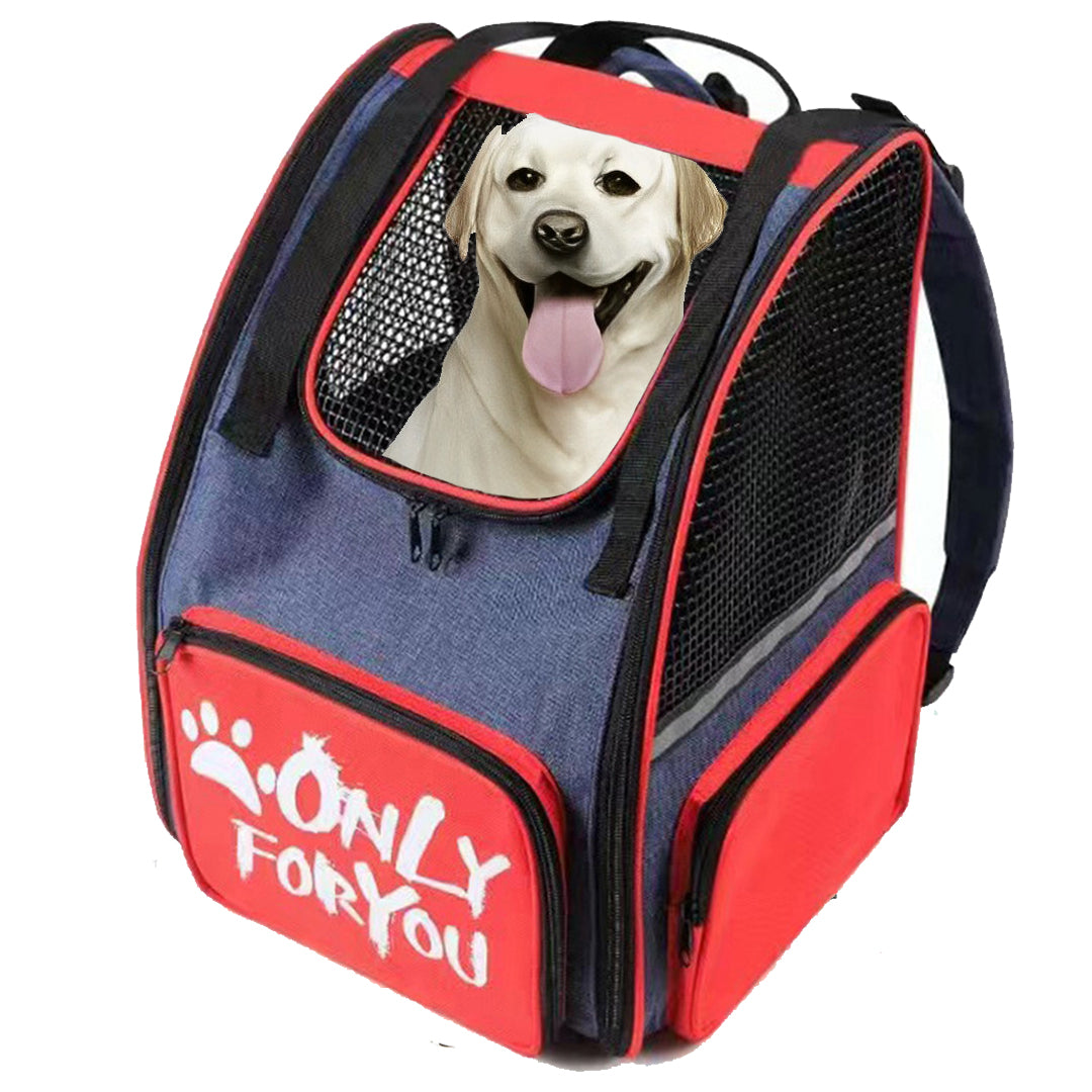 SOGA Red Pet Carrier Backpack Breathable Mesh Portable Safety Travel Essentials Outdoor Bag-Pet Carriers & Travel Products-PEROZ Accessories