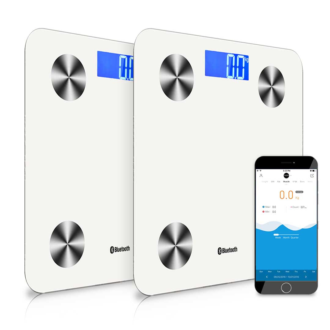 SOGA 2X Wireless Bluetooth Digital Body Fat Scale Bathroom Health Analyser Weight White-Body Weight Scales-PEROZ Accessories